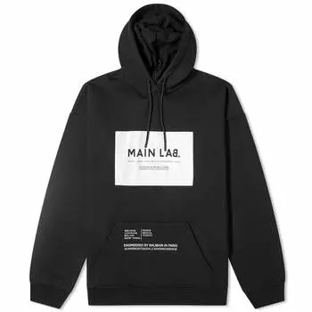 Худи Balmain Main Lab Logo, цвет Black & White