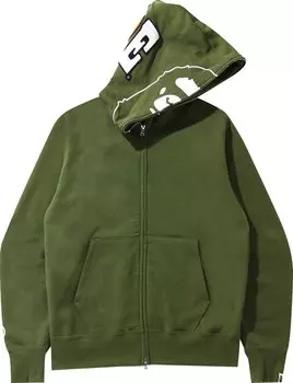 Худи BAPE 2nd Ape Full Zip Hoodie 'Olive', зеленый