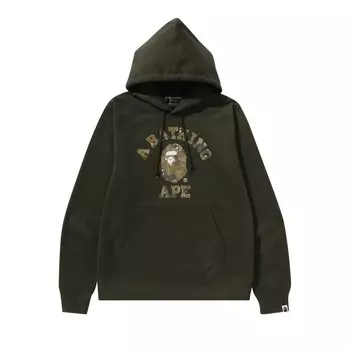Худи BAPE Bitmap College Pullover Hoodie, цвет Olive Drab