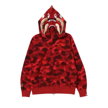Худи BAPE Color Camo Double Shark Full Zip 'Red', красный