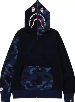 Худи BAPE Color Camo Shark Full Zip 'Navy', синий