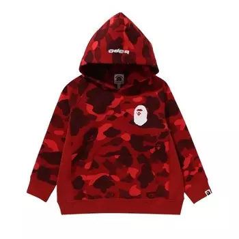 Худи BAPE Kids Color Camo Ape Head Pullover Hoodie, красный