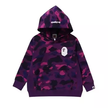 Худи BAPE Kids Color Camo Ape Head Pullover Hoodie, фиолетовый