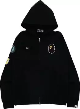 Худи BAPE Military Patch Heavy Weight Zip Hoodie Black, черный