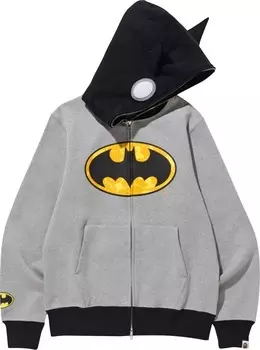 Худи BAPE x DC Batman Full Zip Hoodie 'Grey', серый
