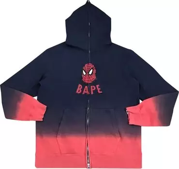 Худи BAPE Marvel Comics Spider-Man Full Zip Hoodie 'Navy/Red', синий