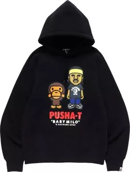 Худи BAPE x Pusha-T Baby Milo Pullover Hoodie Black, черный