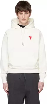 Худи белого цвета Ami de Cur AMI Alexandre Mattiussi