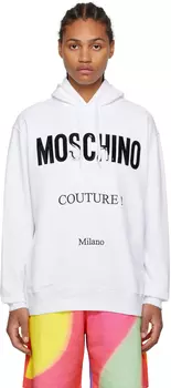 Худи белого цвета \Couture\"" Moschino