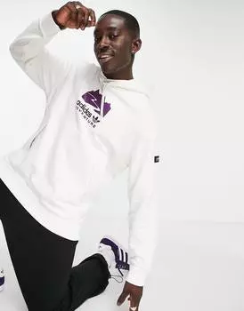 Худи белого цвета с центральным принтом adidas Originals Adventure