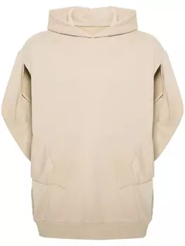 Худи без рукавов из смесового хлопка MM6 Maison Margiela, бежевый