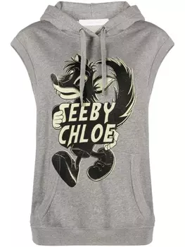 Худи без рукавов с кулиской See by Chlo, серый