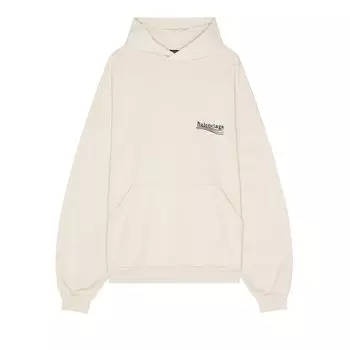 Худи большого кроя Balenciaga Светло-бежевый