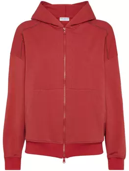 Худи Brunello Cucinelli из махровой ткани, красный