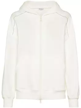 Худи Brunello Cucinelli с декором Monili, белый