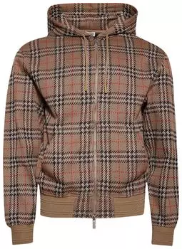 Худи Burberry Check Zip Hoodie 'Nut Ip Check', коричневый