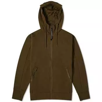 Худи C.P. Company Diagonal Raised Fleece Goggle Zipped, цвет Ivy Green