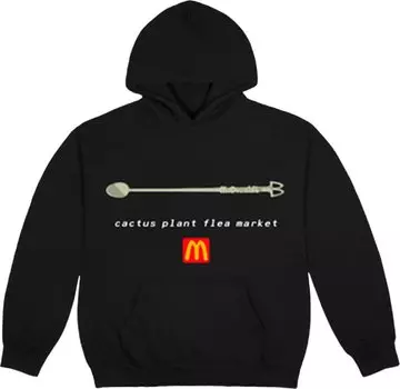 Худи Cactus Plant Flea Market x McDonald's Coffee Stirrer Hoodie 'Black', черный
