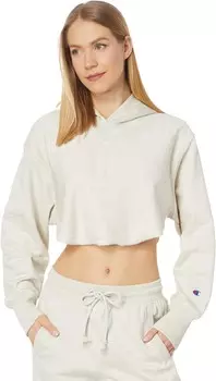 Худи Champion Reverse Weave French Terry Crop Curve Hem Hoodie, цвет Oatmeal Heather