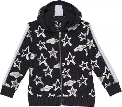 Худи Chaser Graffiti Saturn Zip-Up Hoodie, цвет Black White