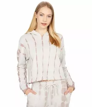 Худи Chaser, Linen French Terry Cropped Long Sleeve Pullover Hoodie w/ Raw