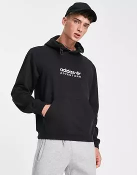 Худи черного цвета с логотипом на груди adidas Originals Adventure