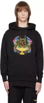 Худи черного цвета с логотипом V-Emblem Garden Versace Jeans Couture