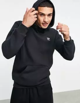 Худи черного цвета с небольшим логотипом adidas Originals Essentials