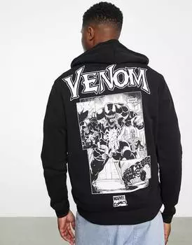 Худи черного цвета с принтом Marvel Venom ASOS DESIGN