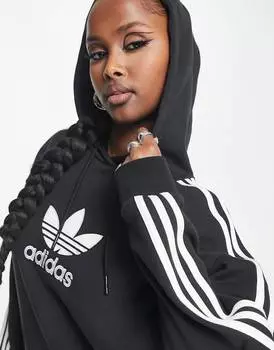 Худи черного цвета с трилистником adidas Originals 'centre stage'