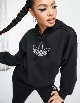 Худи черного цвета с трилистником adidas Originals Mountain Explorer