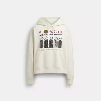 Худи Coach Relaxed Collage Hoodie, цвет Cream Multi