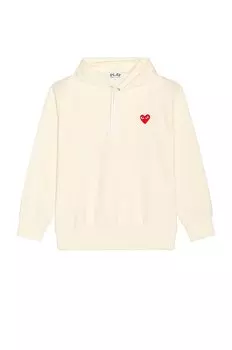 Худи Comme des Garons Pullover With Red Emblem, слоновая кость