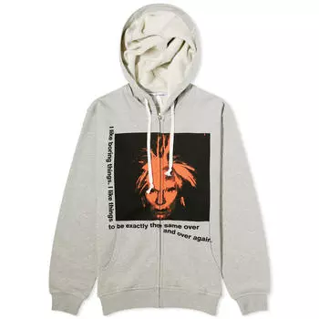 Худи Comme Des Garons Shirt X Andy Warhol Zip Hoody, цвет Top Grey