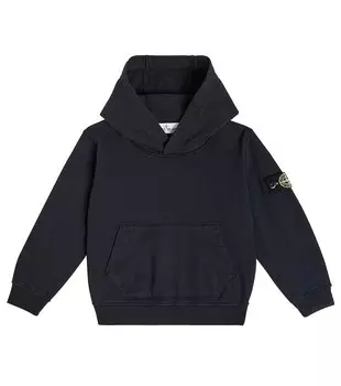 Худи compass из хлопка Stone Island Junior, синий