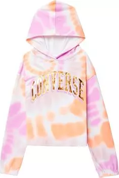 Худи Converse All Over Print Tie-Dye Boxy Hoodie, белый