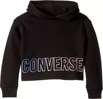 Худи Converse Fleece Glitter Wordmark Logo Pullover Hoodie, черный