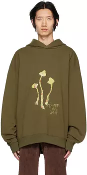 Худи цвета хаки с грибами Maison Margiela