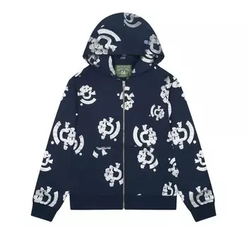 Худи Denim Tears Bstroy x Denim Tears Bstroy Tears Zip Up Hoodie Blue, синий