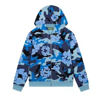 Худи Denim Tears The Wreath Zip Hoodie Blue Camo, синий