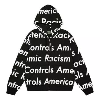 Худи Denim Tears x Arthur Jafa SS24 Systemic Racism Controls America Zip Up 'Black White', черный
