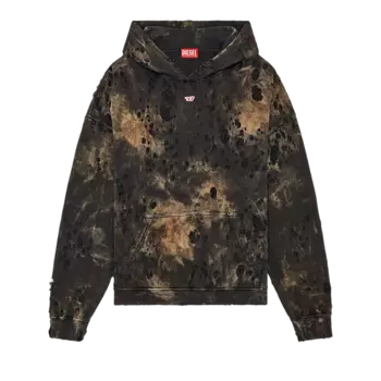 Худи Diesel Boxt Distressed 'Deep Black', черный