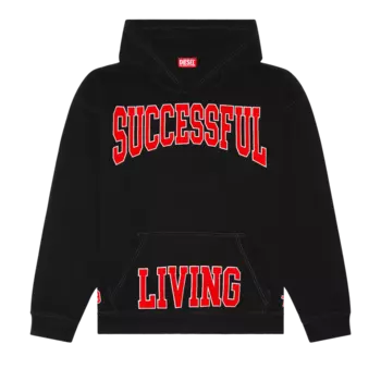 Худи Diesel College Print 'Deep Black', черный