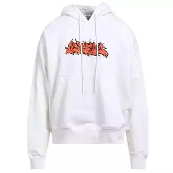 Худи для скейтбординга в стиле граффити Off-White, белый