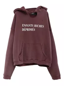 Худи Enfants Riches Dprims с логотипом и потертостями, красный