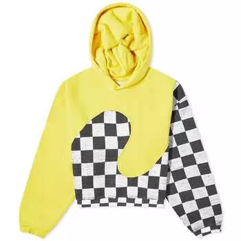Худи Erl Checkerboard Swirl Popover Hoodie, желтый