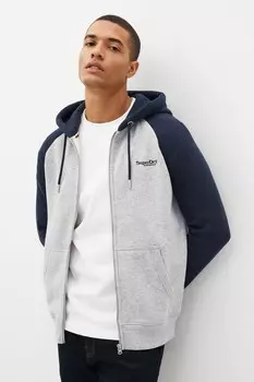 Худи Essential Baseball на молнии Superdry, серый
