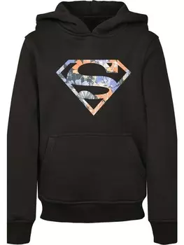 Худи F4NT4STIC DC Comics Superman Floral Logo Superheld, черный