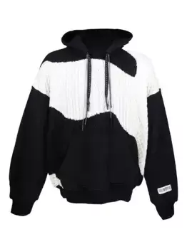 Худи фактурной вязки со вставками Mostly Heard Rarely Seen, черный