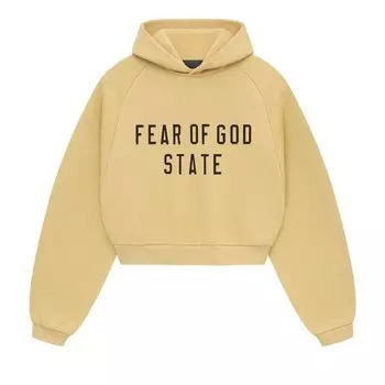 Худи Fear of God Essentials Fleece Cropped Hoodie Amber, желтый